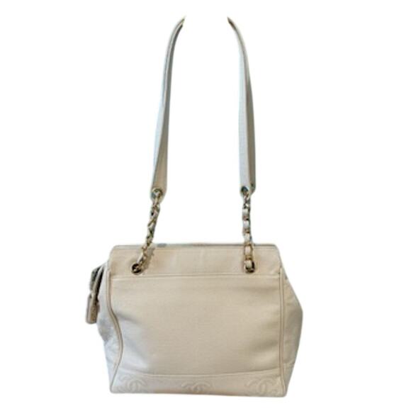 CHANEL Triple CC Caviar Tote*Beige*Hologram*ENTRUPY COA - Picture 5 of 15